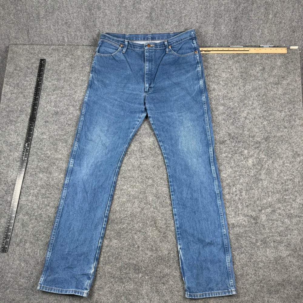 Wrangler Jeans Mens Size 38x36 Blue Cowboy Cut 13MWZ Original Fit Cotton Denim
